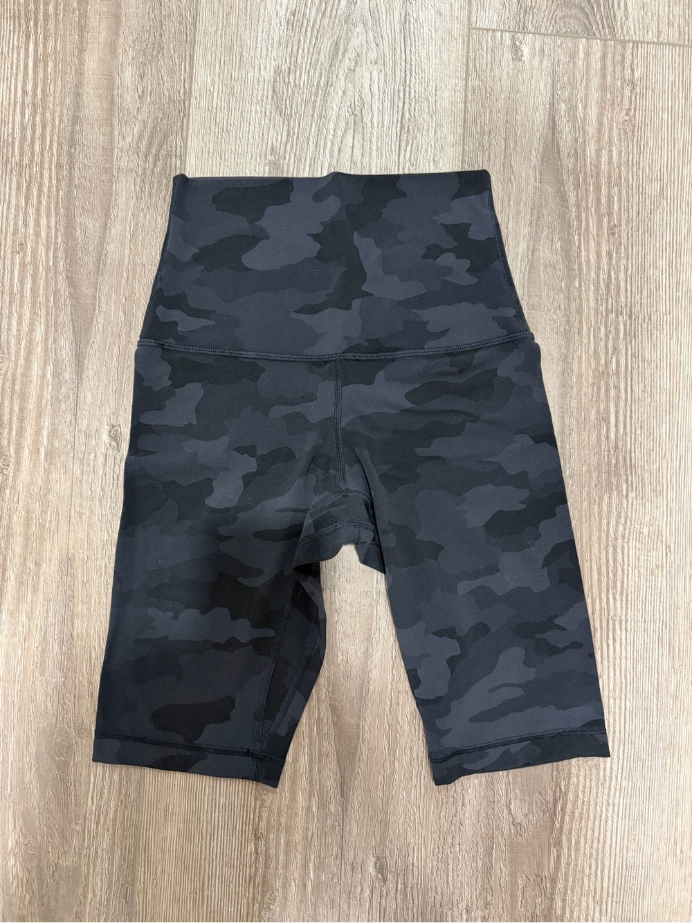 Lululemon Align High-Waist Black Camo Biker Shorts